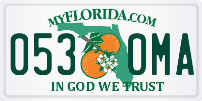 FL license plate 0530MA