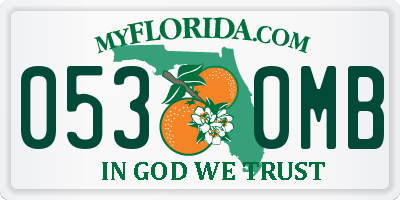 FL license plate 0530MB