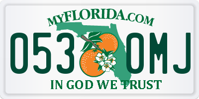 FL license plate 0530MJ