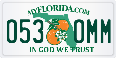 FL license plate 0530MM
