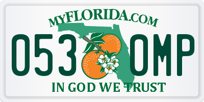 FL license plate 0530MP