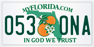 FL license plate 0530NA