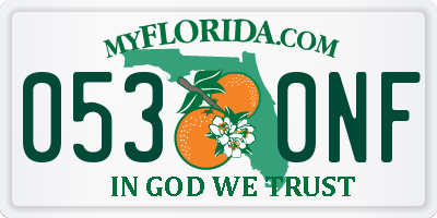 FL license plate 0530NF