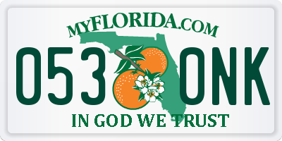FL license plate 0530NK
