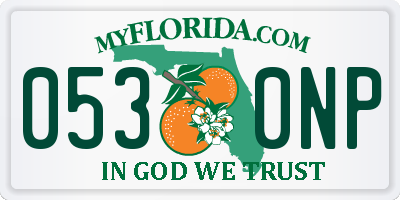 FL license plate 0530NP