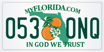 FL license plate 0530NQ