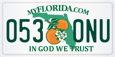 FL license plate 0530NU