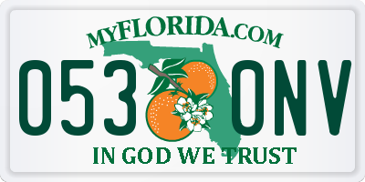 FL license plate 0530NV