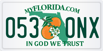 FL license plate 0530NX