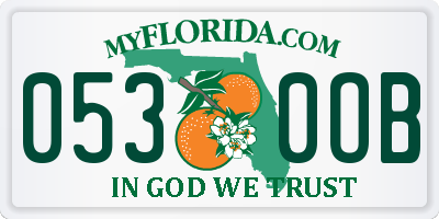 FL license plate 0530OB