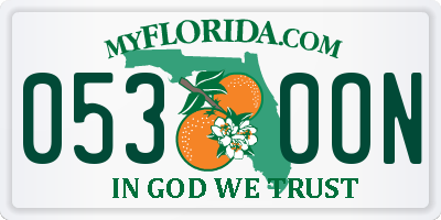 FL license plate 0530ON