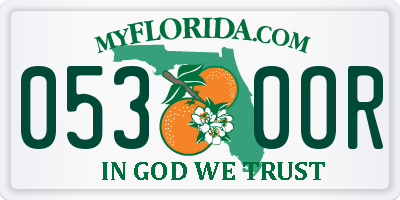 FL license plate 0530OR