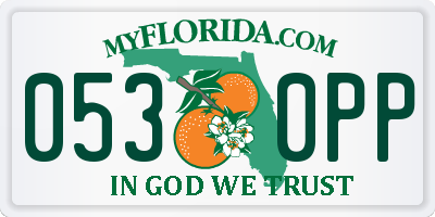 FL license plate 0530PP