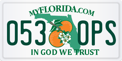 FL license plate 0530PS