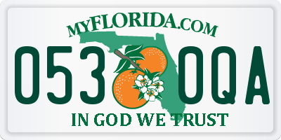 FL license plate 0530QA