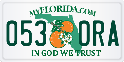 FL license plate 0530RA