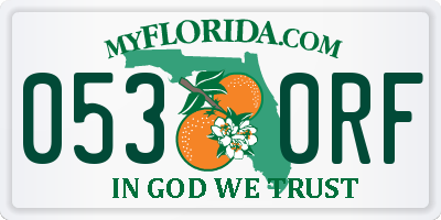 FL license plate 0530RF