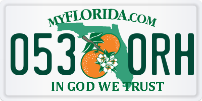 FL license plate 0530RH