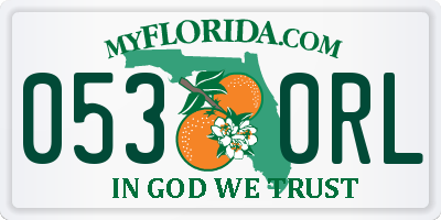 FL license plate 0530RL