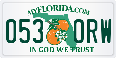 FL license plate 0530RW