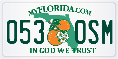 FL license plate 0530SM