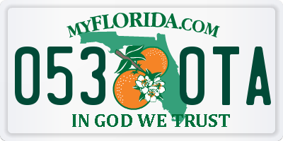 FL license plate 0530TA