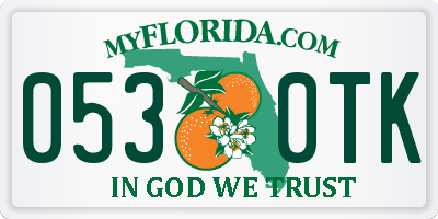 FL license plate 0530TK