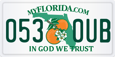 FL license plate 0530UB