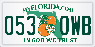 FL license plate 0530WB