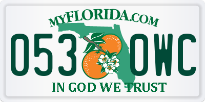 FL license plate 0530WC