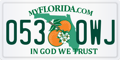 FL license plate 0530WJ