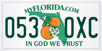 FL license plate 0530XC