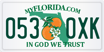 FL license plate 0530XK