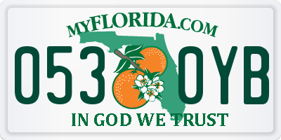 FL license plate 0530YB