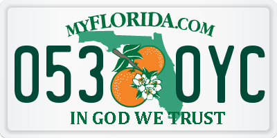 FL license plate 0530YC