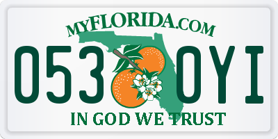 FL license plate 0530YI