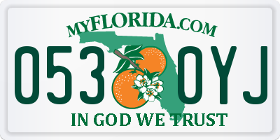 FL license plate 0530YJ