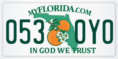 FL license plate 0530YO