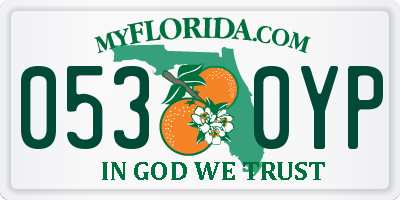 FL license plate 0530YP