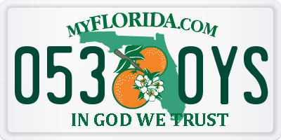 FL license plate 0530YS