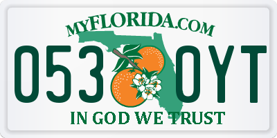FL license plate 0530YT