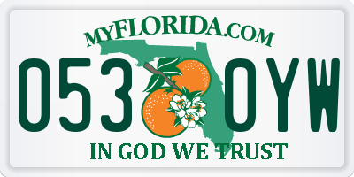 FL license plate 0530YW