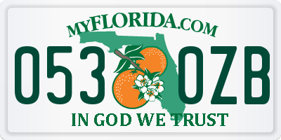 FL license plate 0530ZB