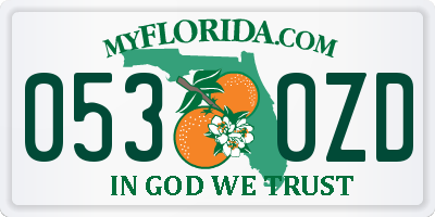 FL license plate 0530ZD