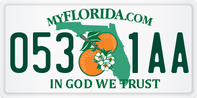 FL license plate 0531AA
