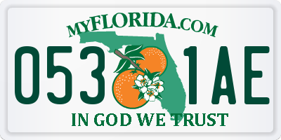 FL license plate 0531AE