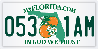 FL license plate 0531AM