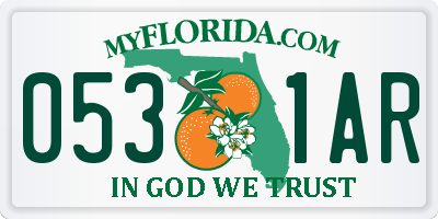 FL license plate 0531AR