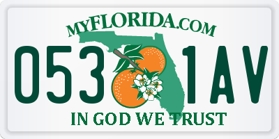 FL license plate 0531AV