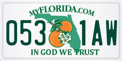 FL license plate 0531AW